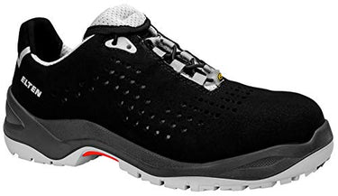 ELTEN Sicherheitsschuhe IMPULSE grey Low ESD S1, Herren, Textil, Kunststoffkappe (leichter als Stahlkappe), leicht, sportlich, Schwarz/Grau, im Sale